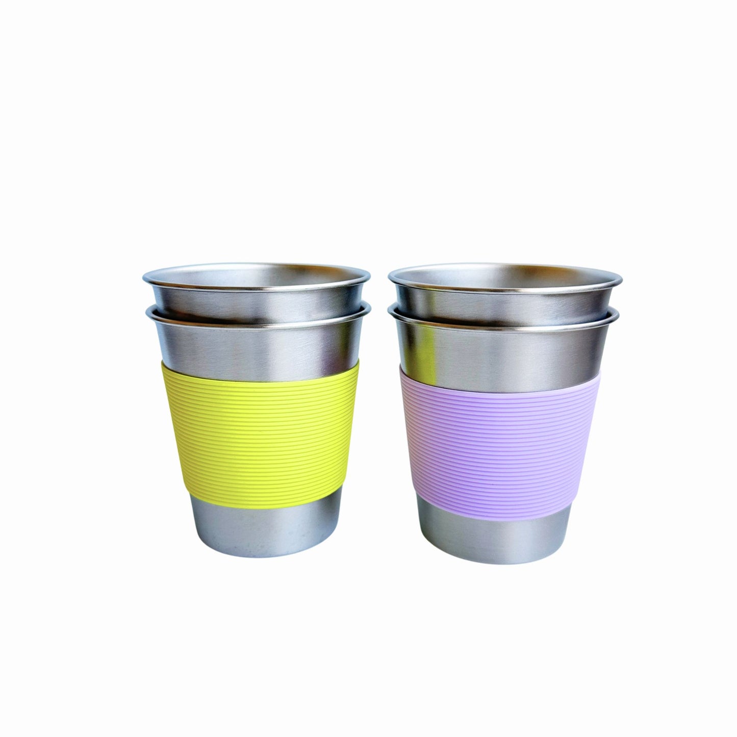 Unbreakable toddler cup side view – BPA-free stainless steel with silicone sleeves