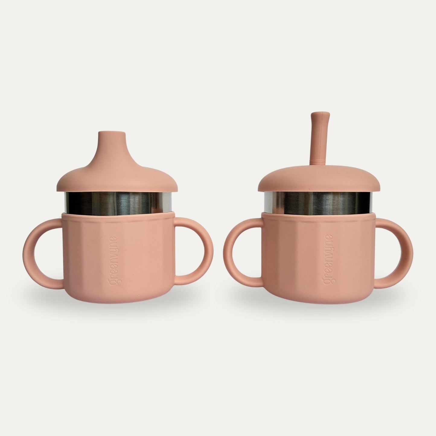 Baby & Toddler stainless steel sippy cup in Peach colour, bpa free Greenvyne