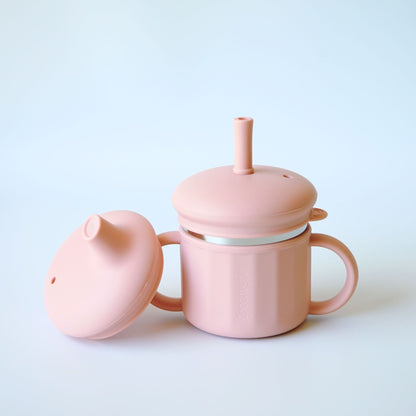 Baby & Toddler stainless steel sippy cup in Peach colour, bpa free Greenvyne