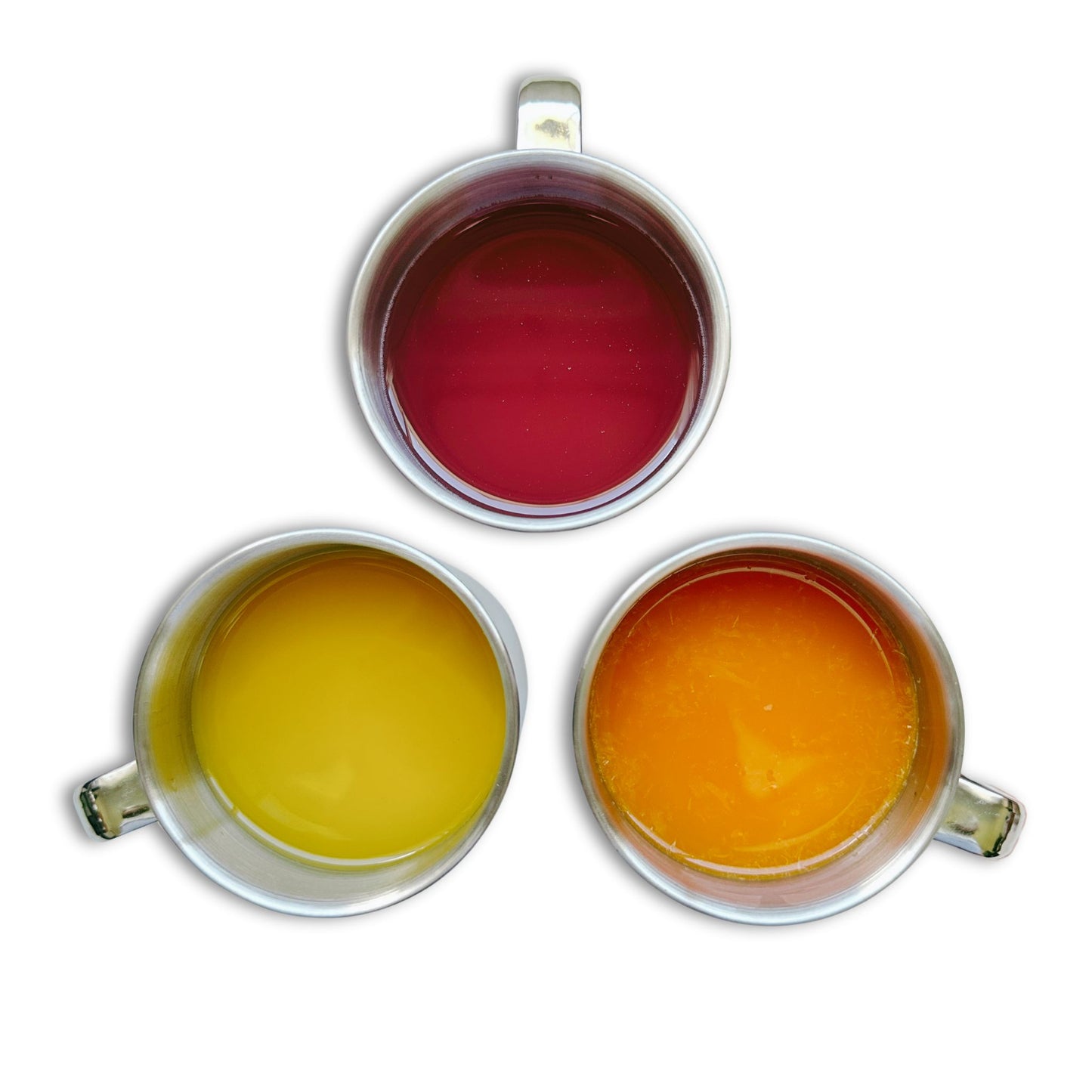 kids stainless steel mugs set 250ml three pack top view