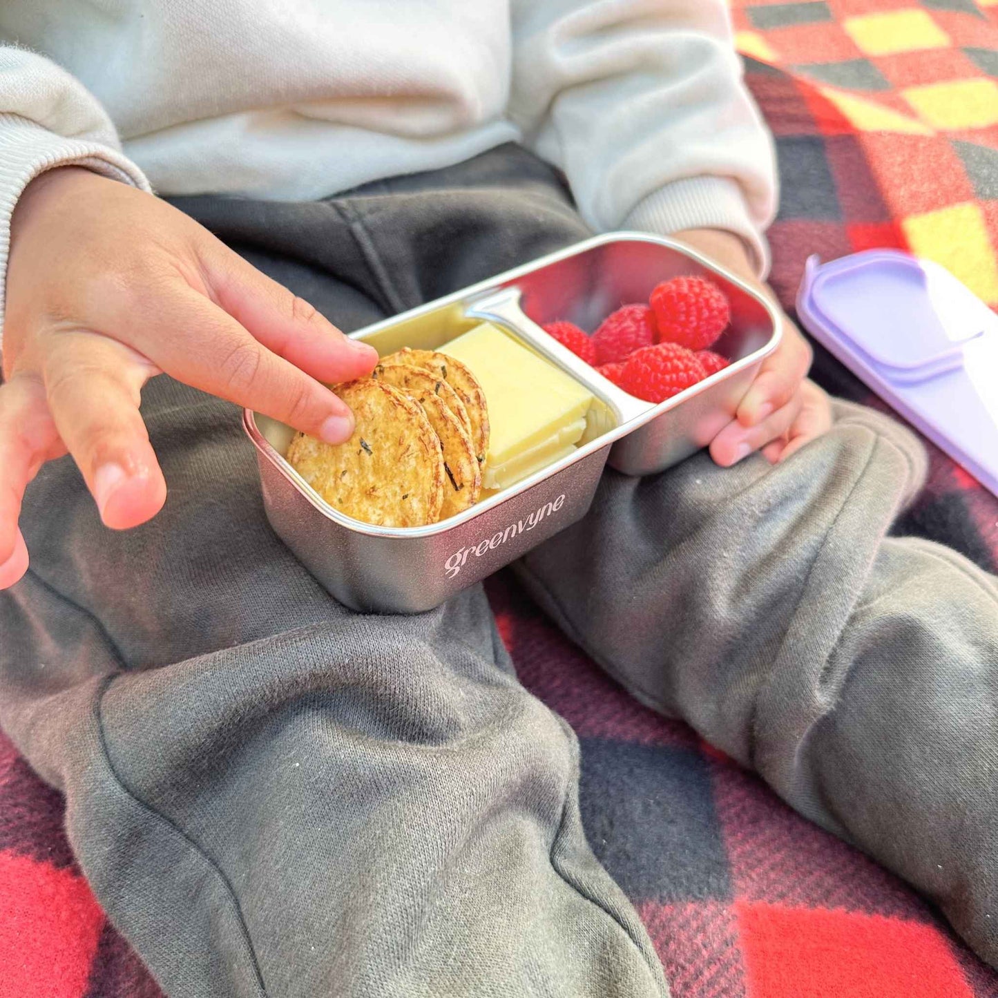 Leak-resistant Stainless Steel Snack Box | 2-Compartment