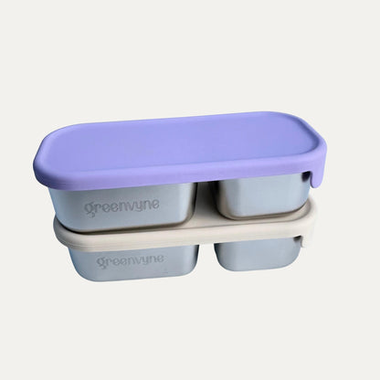 Leak-resistant Stainless Steel Snack Box | 2-Compartment