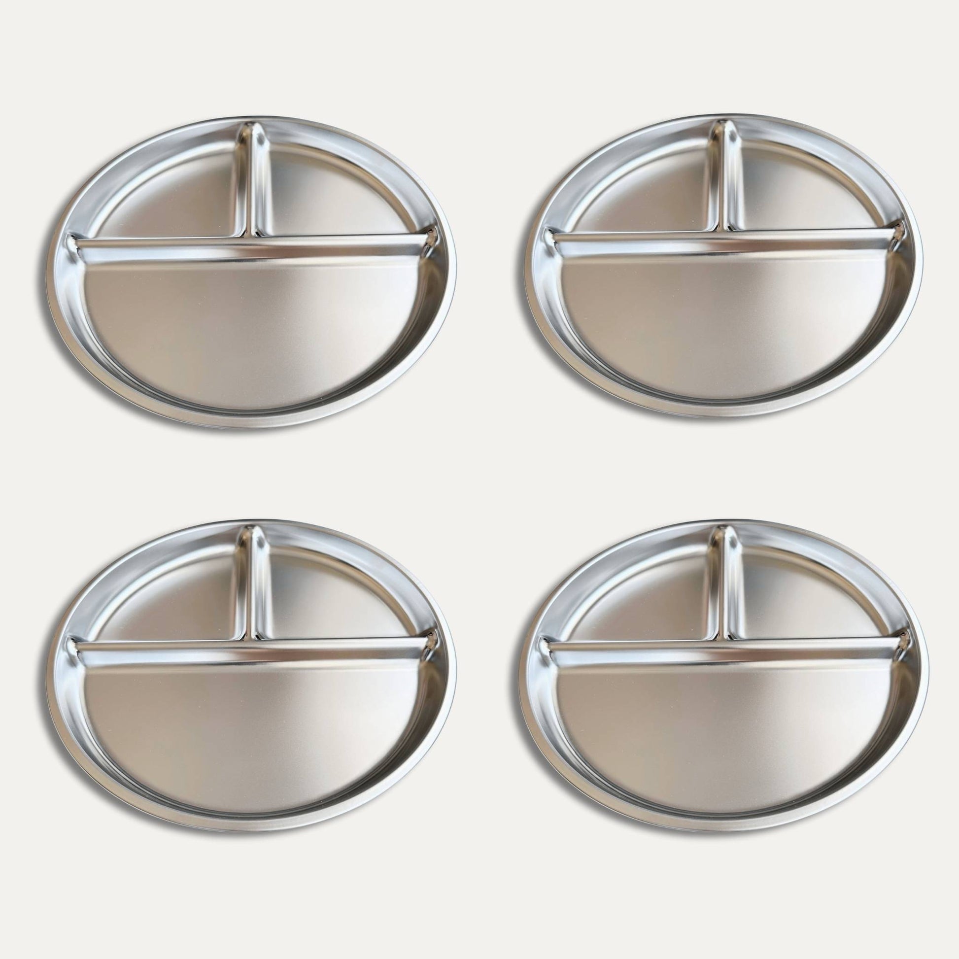 Baby & Toddler stainless-steel divided plate 4 Pack - Greenvyne