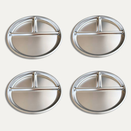 Baby & Toddler stainless-steel divided plate 4 Pack - Greenvyne