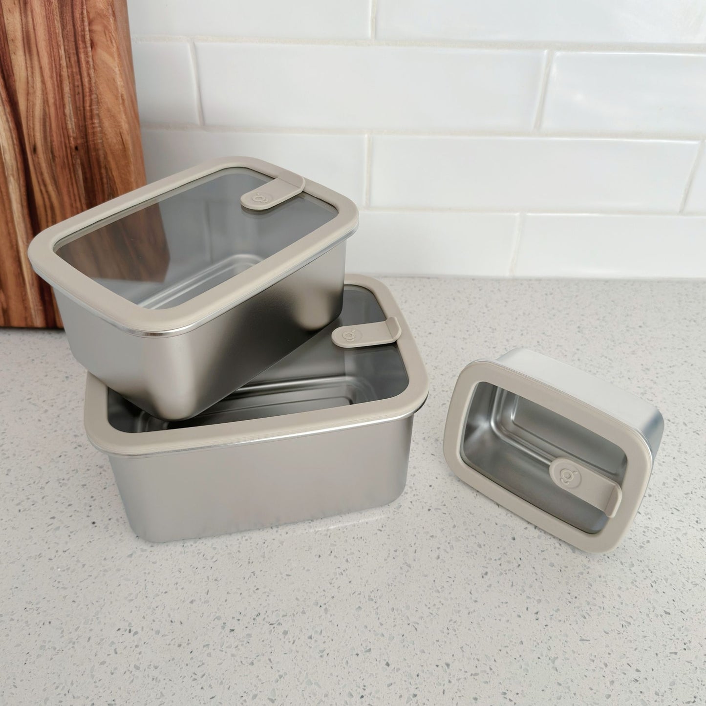 Microwave Safe Stainless Steel Food Containers | Rectangular 3pc