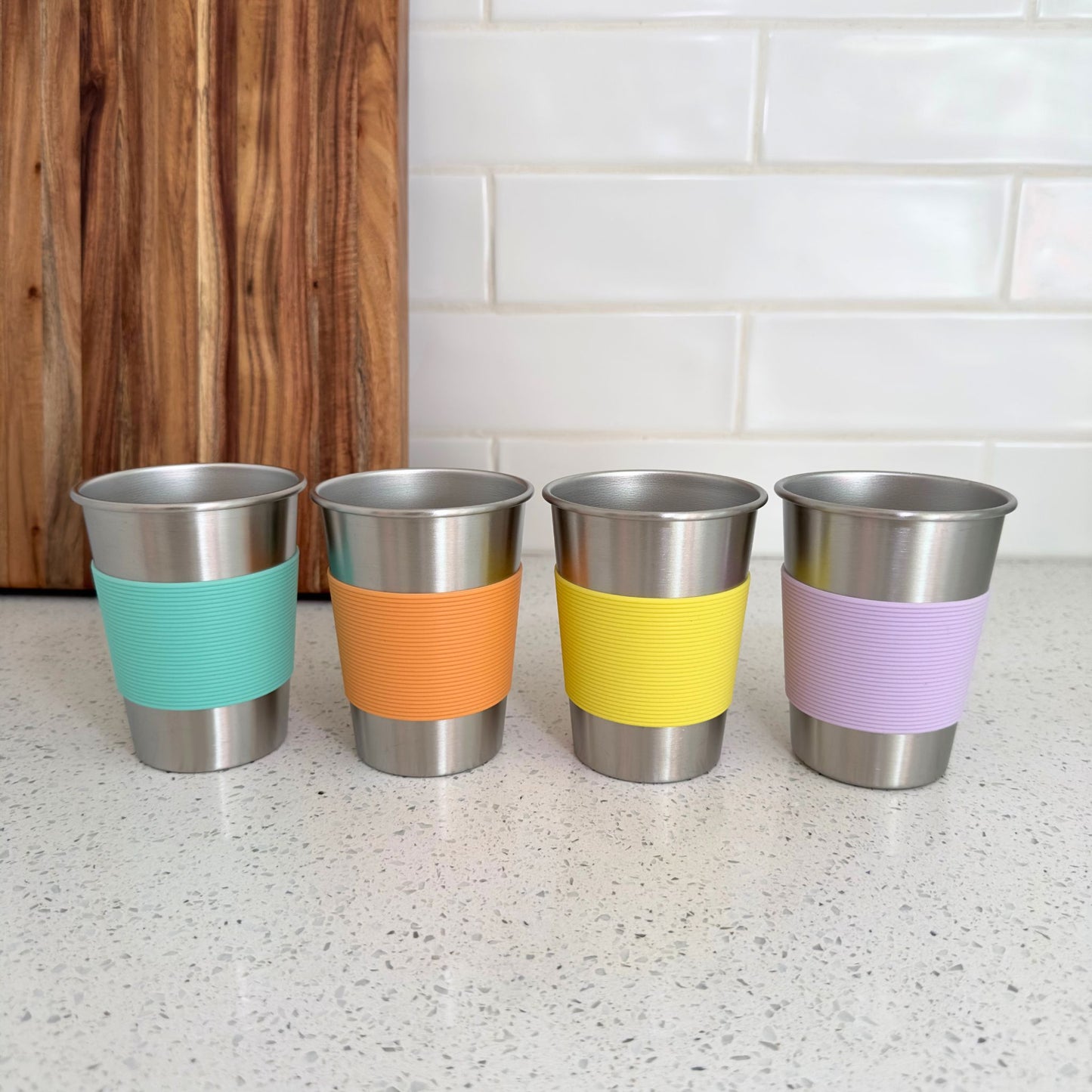 Dishwasher safe 350ml metal cup for toddlers and kids – stackable family drinkware