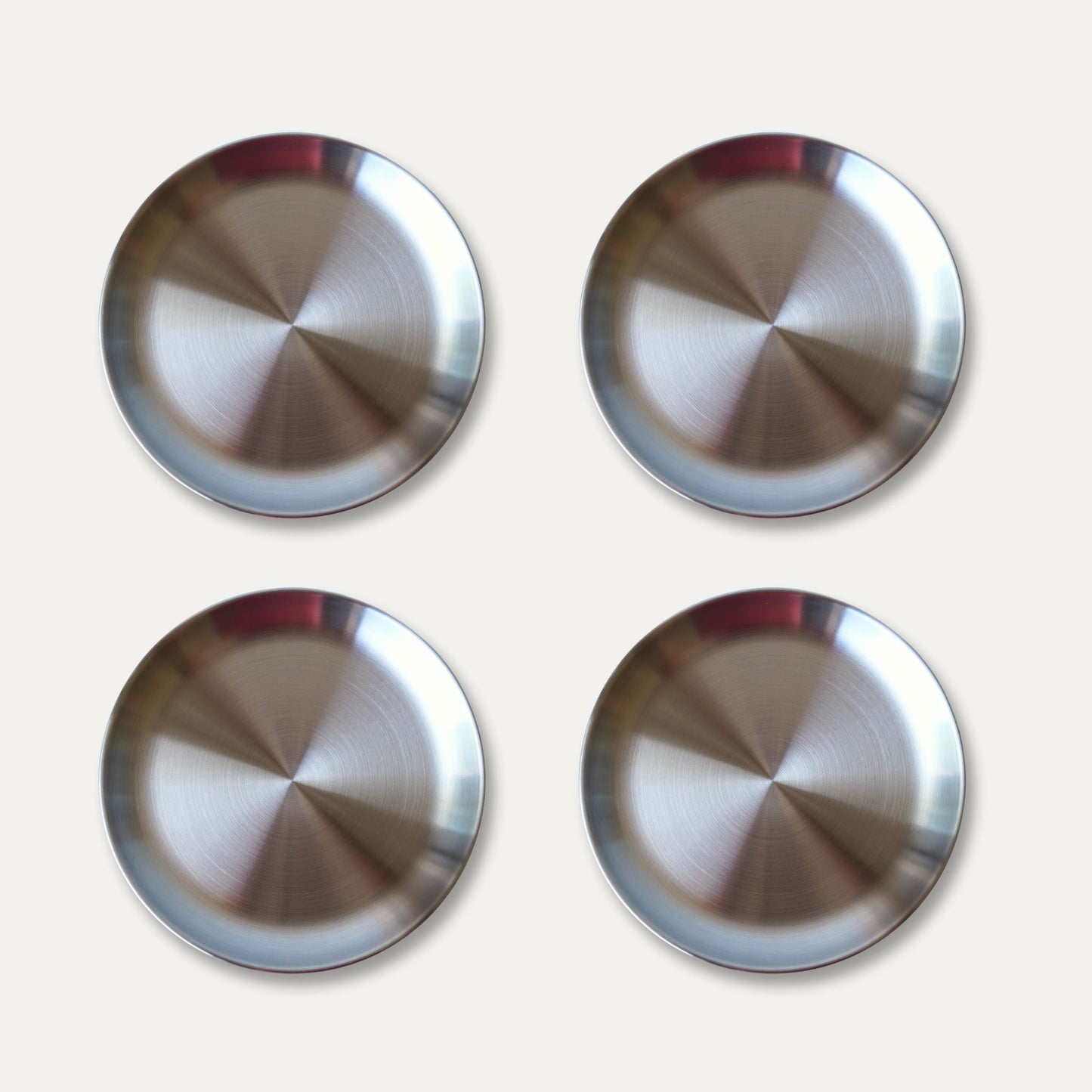 greenvyne toddler and kids stainless steel dinner plates 4 pack 20cm BPA Free and non toxic on a white background