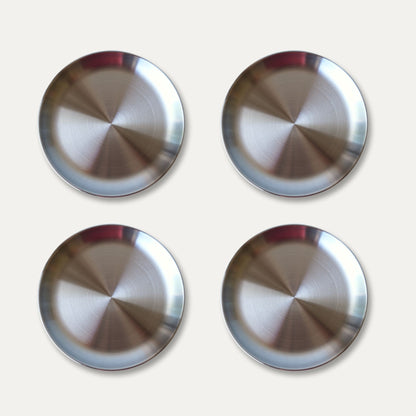 greenvyne toddler and kids stainless steel dinner plates 4 pack 20cm BPA Free and non toxic on a white background